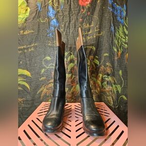 Michael Kors Fulton Black Two-toned Knee High Leather Boots Size 10